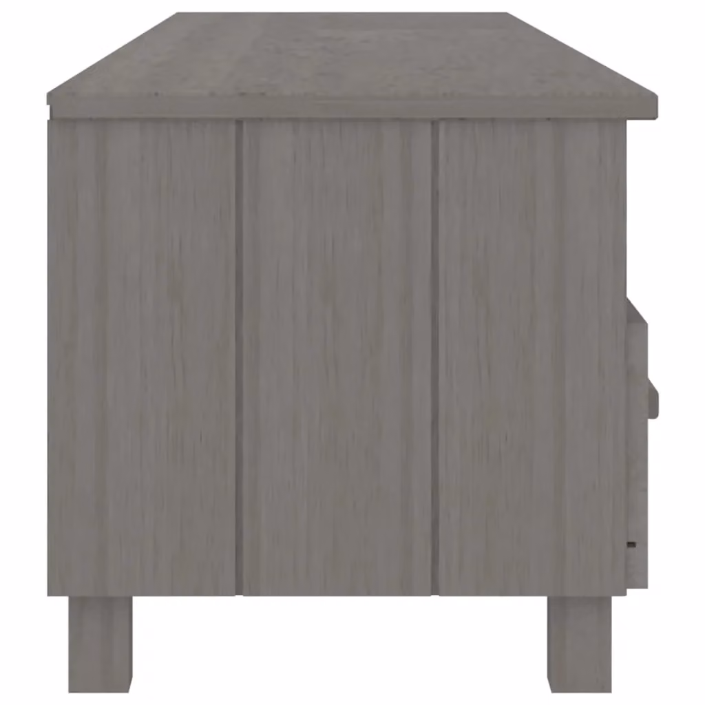 Berkfield Home HAMAR TV Cabinet in Light Grey Solid Pine Wood, W: 158 cm, D: 40 cm, H: 40 cm – 3