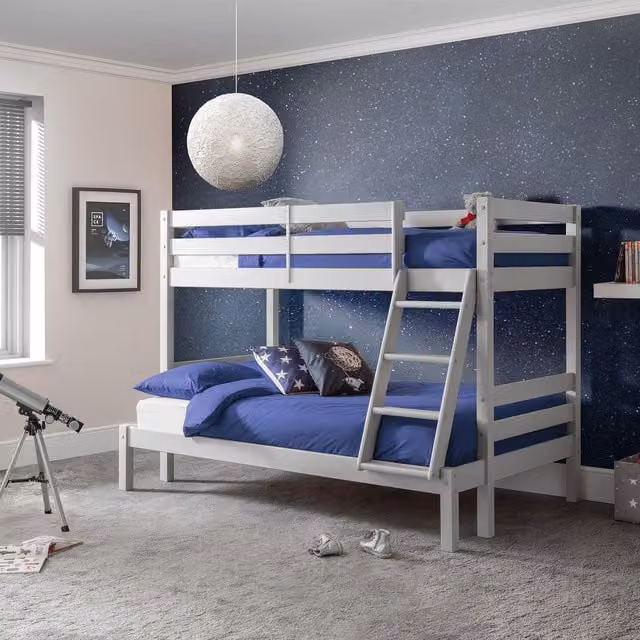 Julian Bowen Merlin Triple Sleeper Bunk Bed in Dove Grey