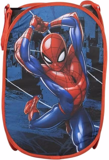 Spider-Man 80L Collapsible Fabric Laundry Bin with Handles in Red