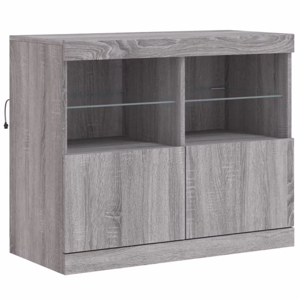 Berkfield Home Grey Sonoma Sideboard with Integrated LED Lights, W: 163 cm, D: 37 cm, H: 67 cm – 3