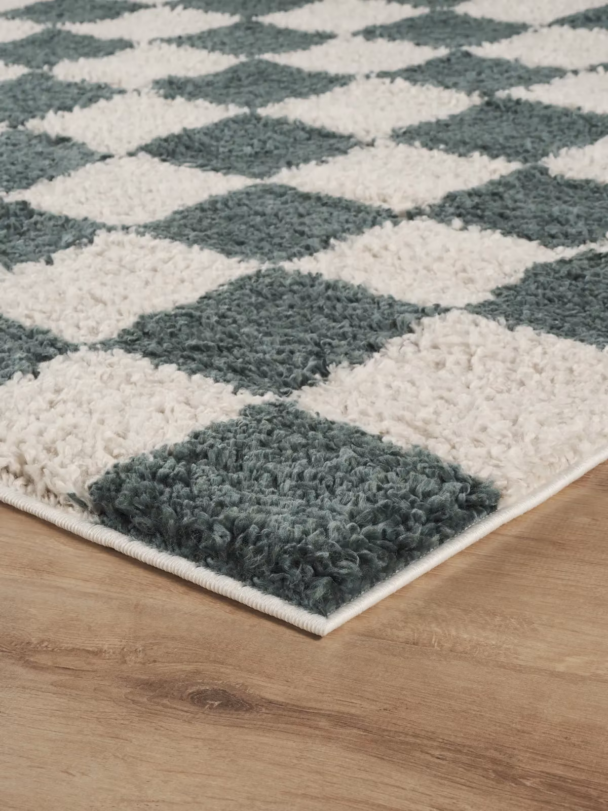 Desire Rugs Chester Modern Checked Shaggy Area Rug, Green, W: 60 cm, L: 220 cm – 4
