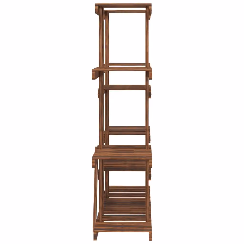 Berkfield Home Retro Solid Wood Flower Stand, Brown, W/D/H: 110 x 25 x 110.5 cm – 5