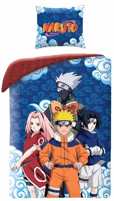 Naruto Reversible Graphic Duvet Set and Pillowcase, Multicolour, W/D/H: 90 x 190 cm – 1