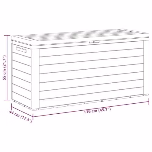 vidaXL Brown Plastic Garden Storage Box W/D/H: 78 x 44 x 55 cm – 3