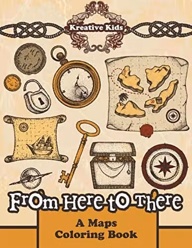 Kreative Kids From Here to There Maps Colouring Book for Children, Multicolour, Paperback
