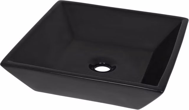 Berkfield Home Ceramic Square Basin, Black, W/D/H: 41.5 x 41.5 x 12 cm – 1