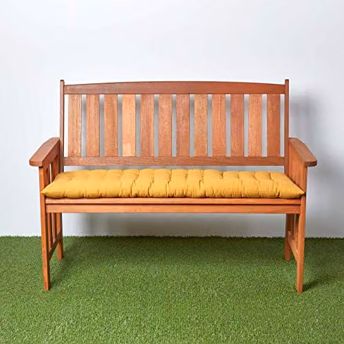 Homescapes Mustard Yellow 3 Seater Garden Bench Cushion, W: 143 cm, D: 48 cm – 4