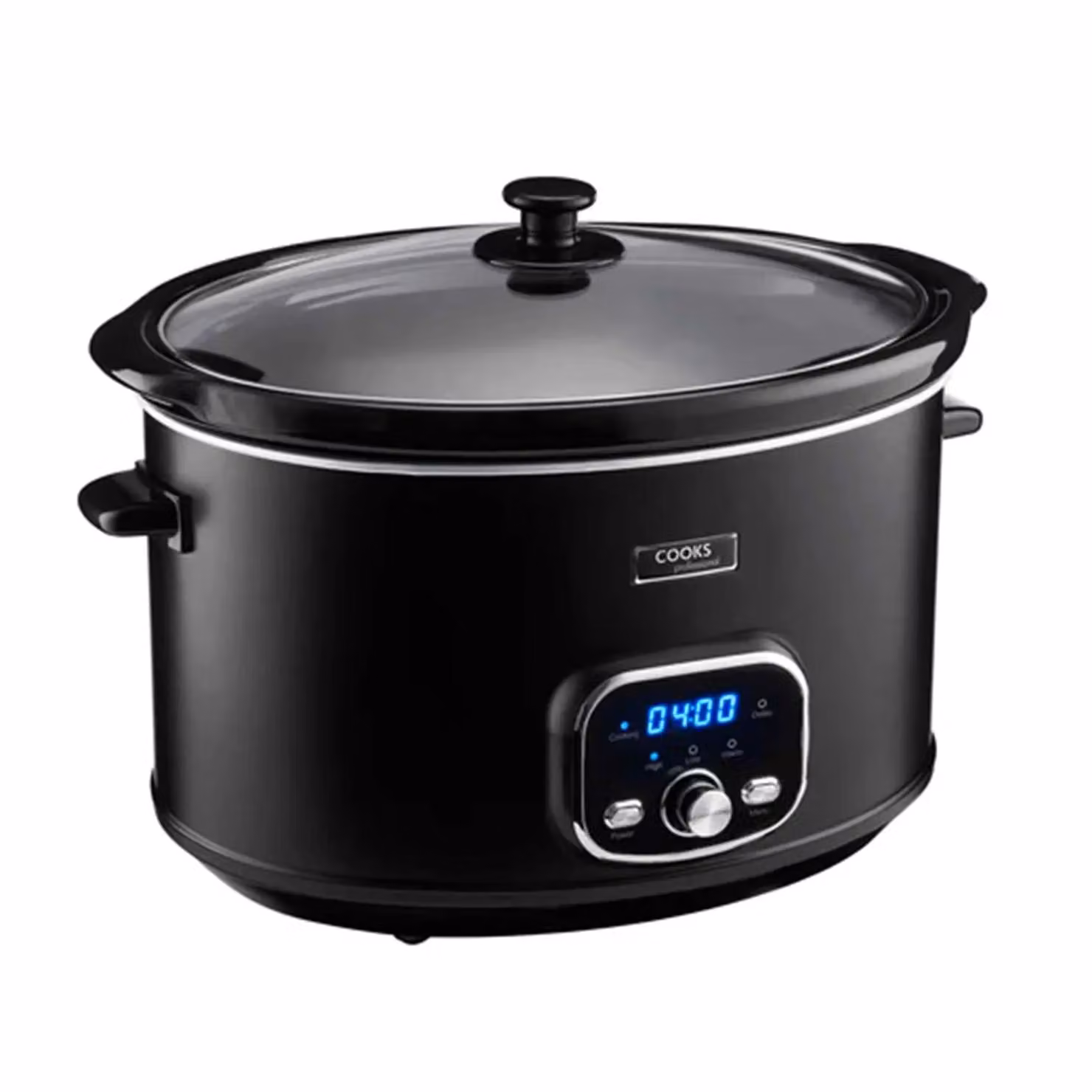 Cooks Professional 8L Digital Slow Cooker with Glass Lid and Removable Ceramic Bowl in Black and Gold – 5