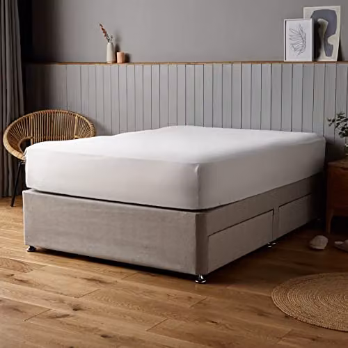 Silentnight Supersoft Microfibre Fitted Sheet, Double, White or Anthracite, W/D/H: 140 x 200 cm