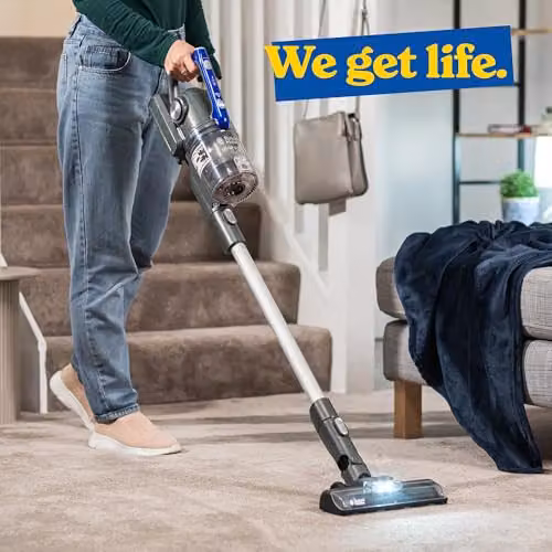 Russell Hobbs RHHS4101 Glide Pro Plus 2-in-1 Cordless Stick Vacuum Cleaner, Grey and Blue, 350W, 25.2V, 50 Minute Run Time, 22kPa Brushless Motor, Bagless with Washable Filter for Pet Hair and Carpets – 10