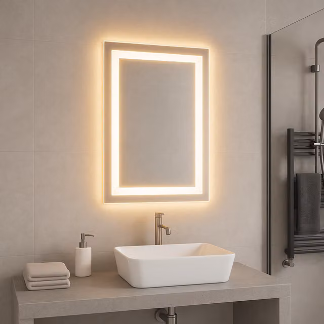 CGC Sierra Square LED Bathroom Mirror in Chrome