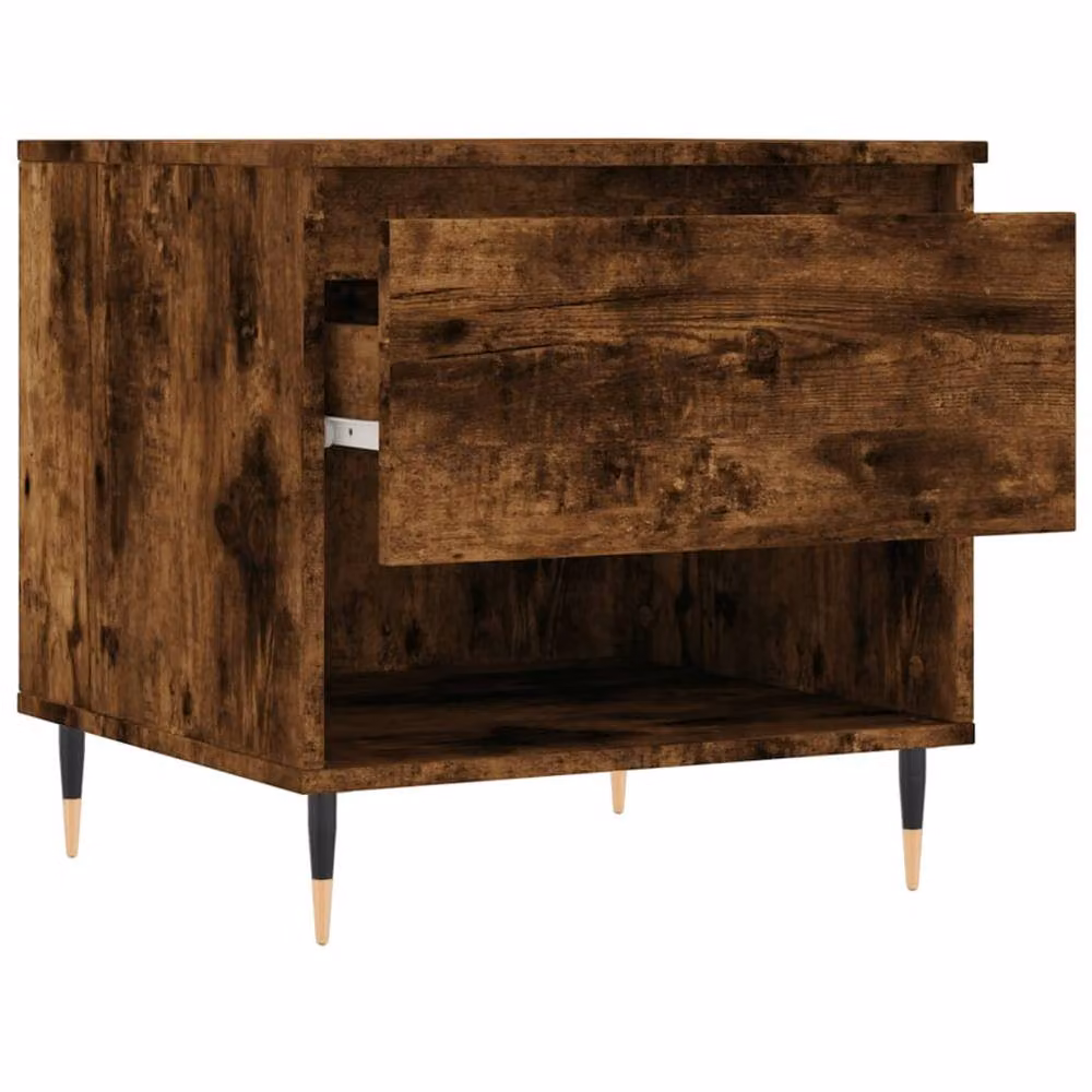Berkfield Home Set of 2 Modern Nested Coffee Tables in Smoked Oak Brown, W/D/H: 50 x 46 x 50 cm – 3
