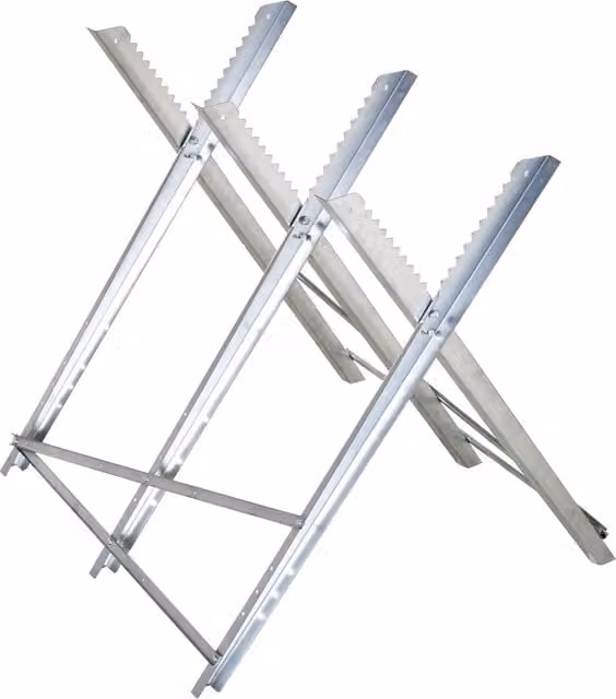 DURHAND Heavy Duty Steel Portable Adjustable Sawhorse, Foldable Work Support with 100 kg Capacity in Silver Tone