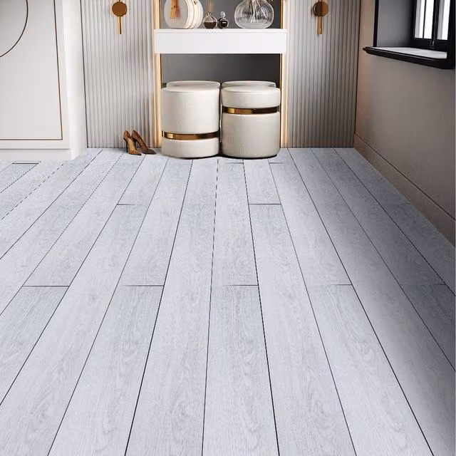 Livingandhome Grey Wood Look Rigid SPC Vinyl Plank Flooring