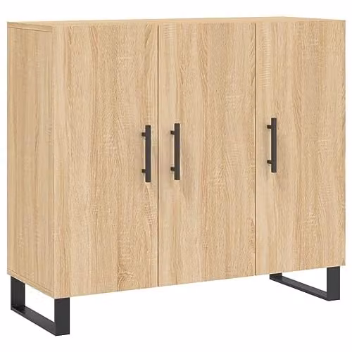 vidaXL Modern Sideboard in Brown Sonoma Oak, W/D/H: 90 x 34 x 80 cm