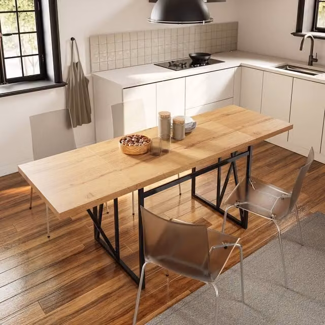 SoBuy Industrial Modern Drop Leaf Bar Table in Black and Brown – 1
