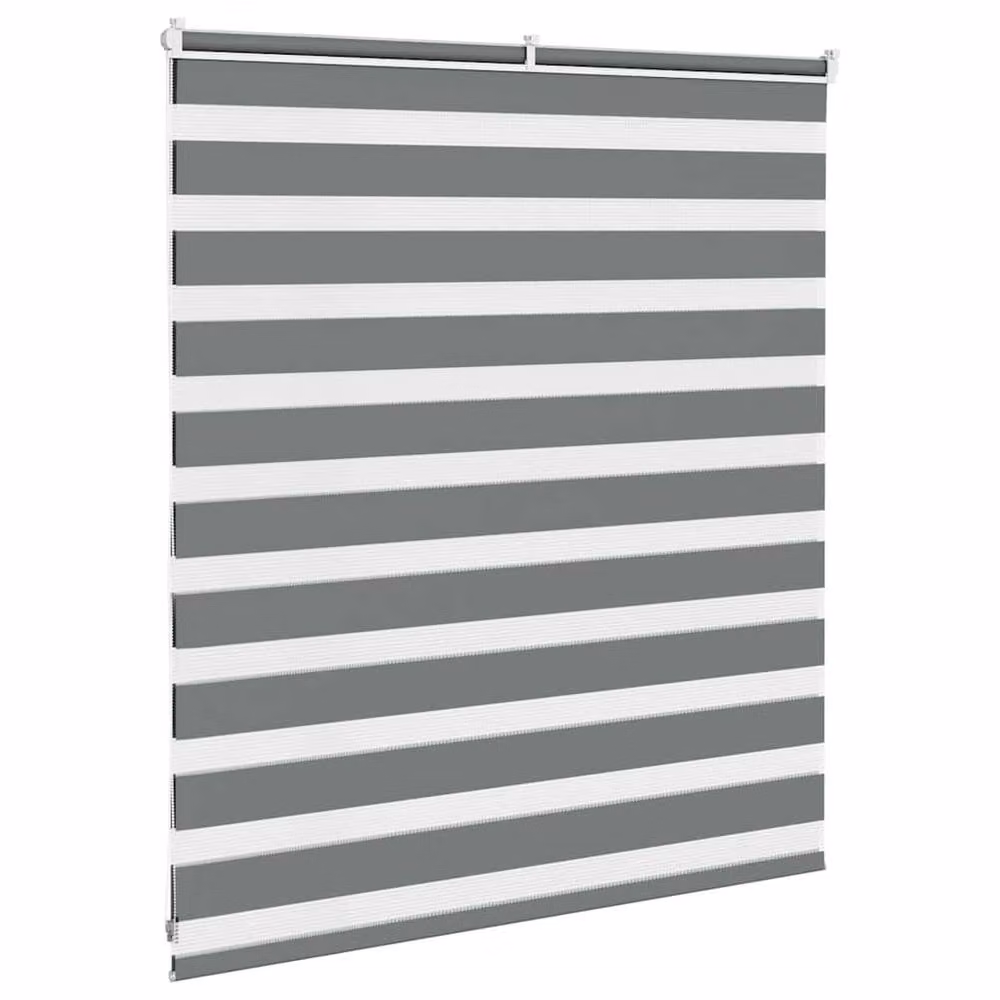 Berkfield Home Elegant Zebra Blind in Dark Grey, W: 125 cm, H: 100 cm – 4