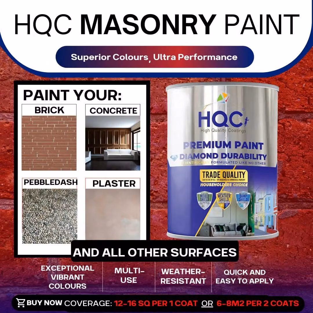 HQC PAINTS Orange Masonry Paint, 2.5 l – 4