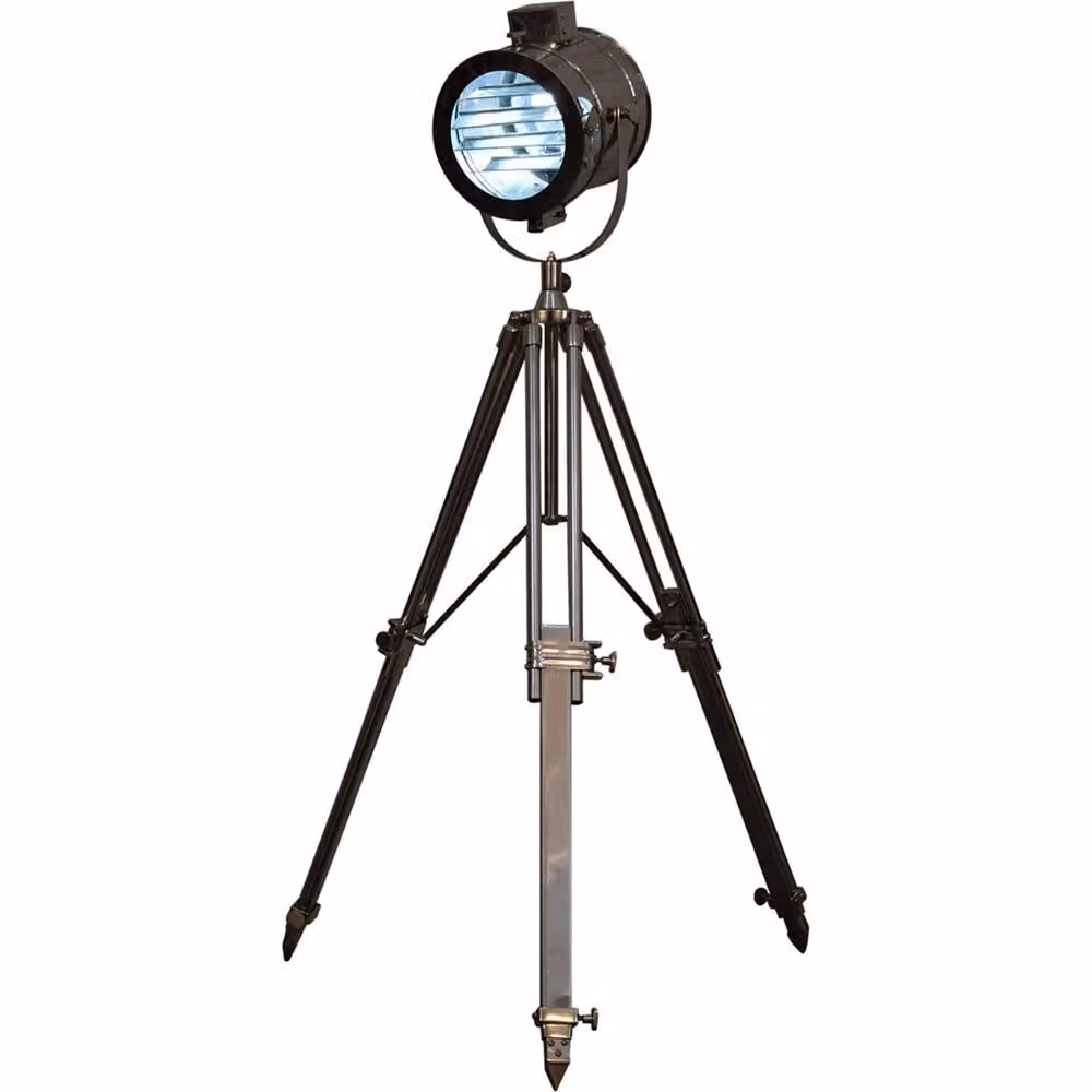 Wyld Haus Modena Chrome Tripod Spotlight Floor Lamp in Metallic Silver – 2