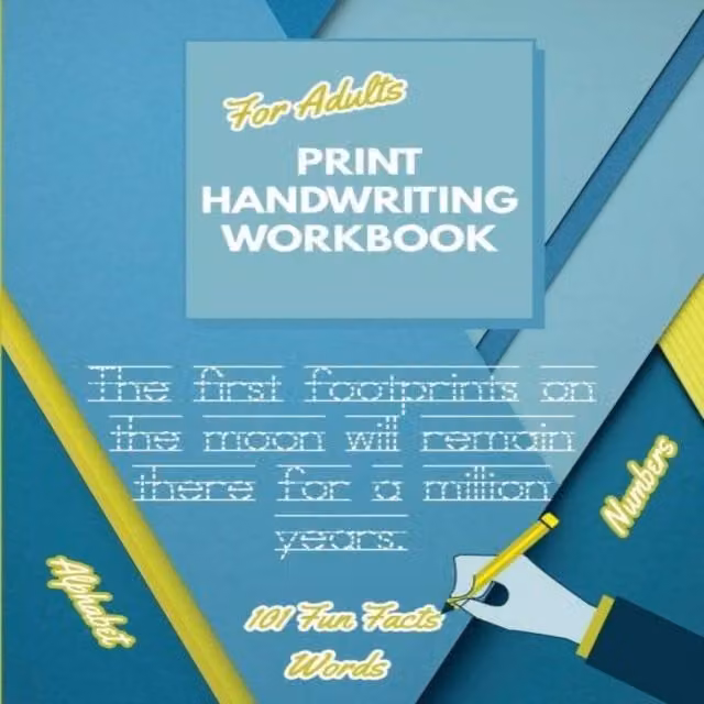 Penciol Press Print Handwriting Workbook for Adults in Multicolour
