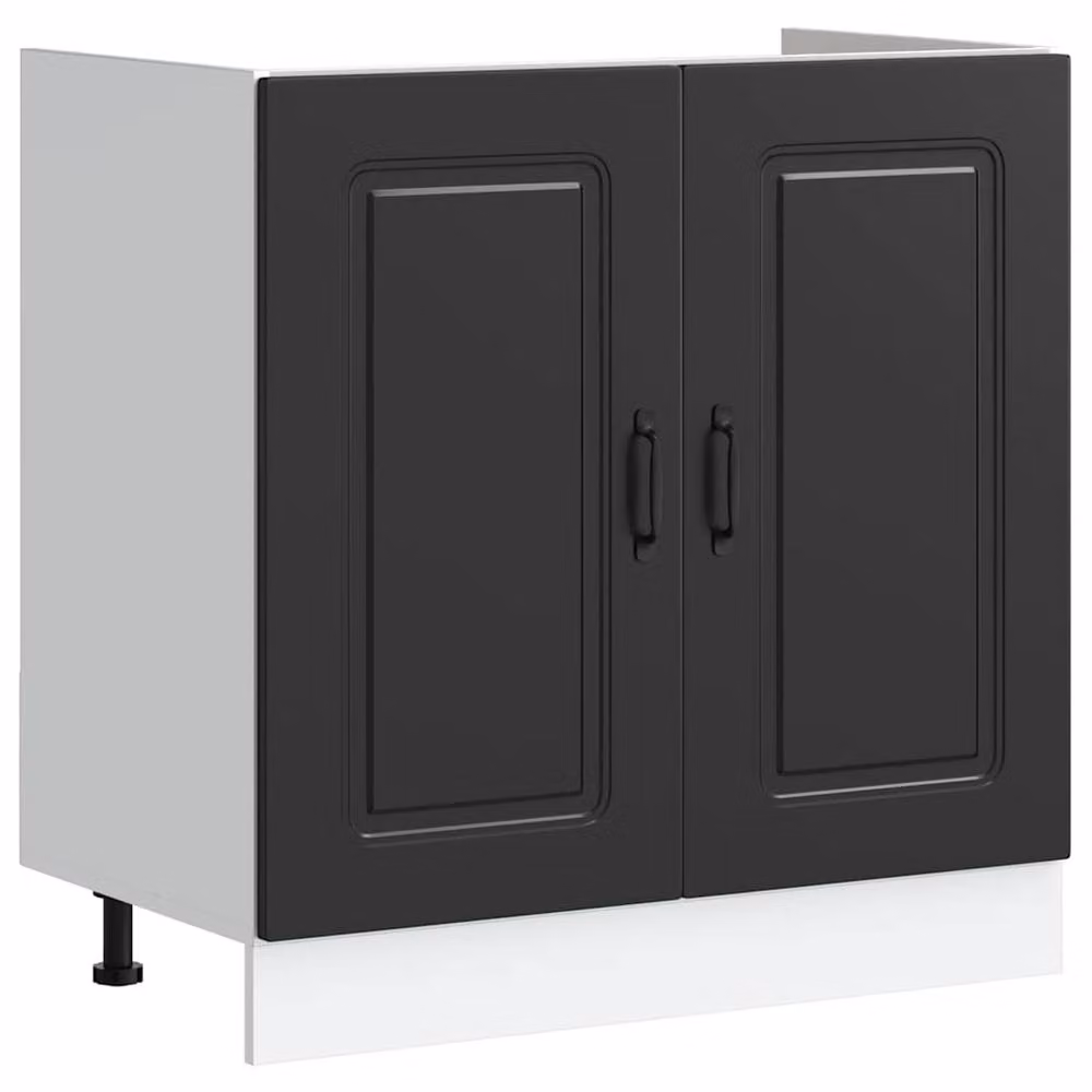 Berkfield Home Kalmar Sink Base Cabinet, Black, W/D/H: 80 x 46 x 81.5 cm – 2