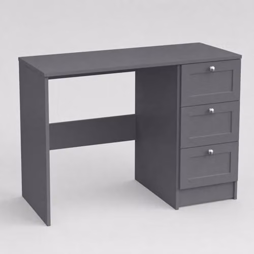 FWStyle Artus Matt Grey 3 Drawer Dressing Table, W: 99 cm, D: 40 cm, H: 72 cm – 1