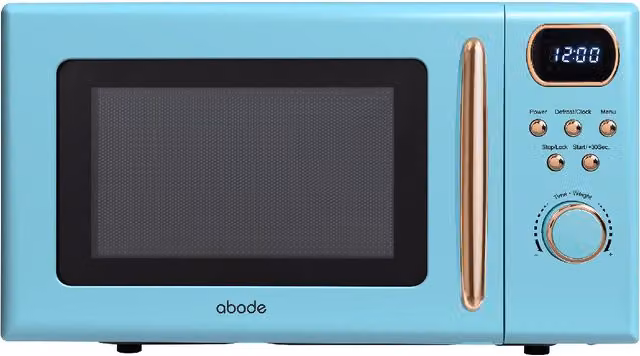 Abode Retro Digital Solo Microwave 20 Litres 800W in Blue and Grey