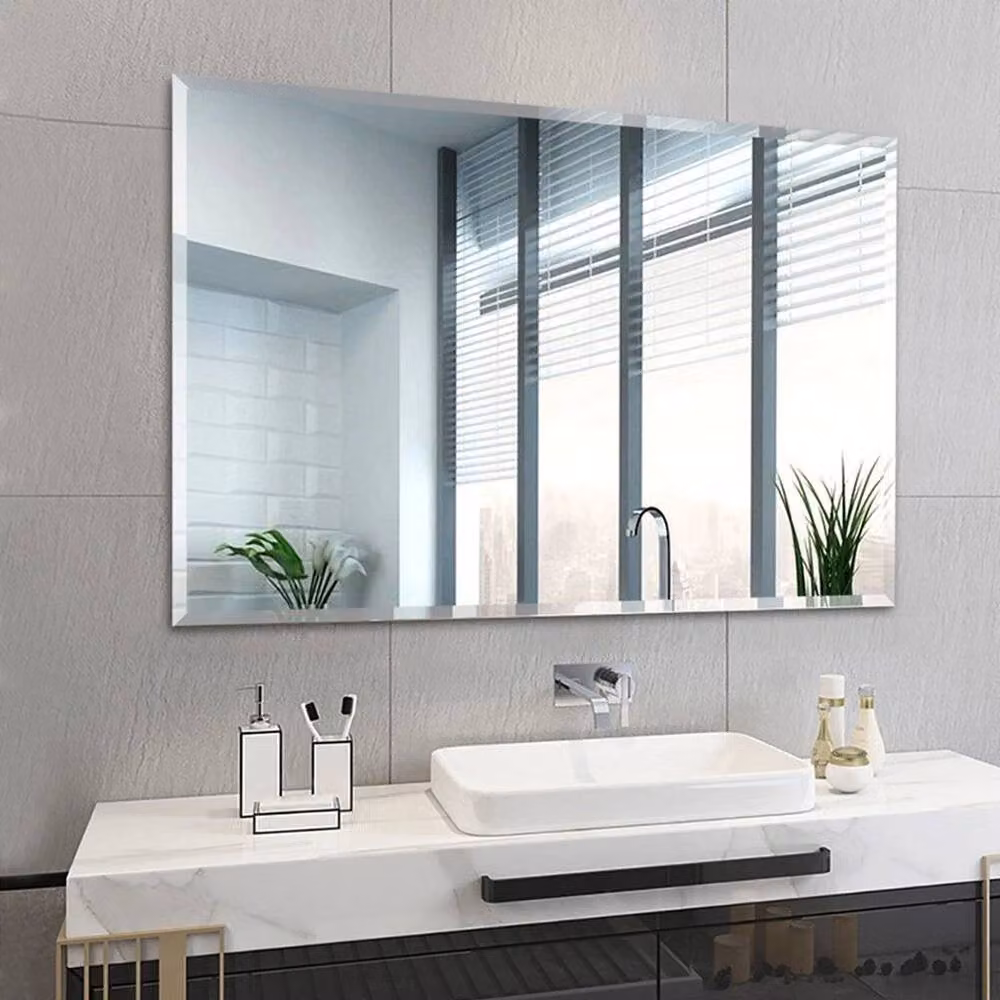 FORGEVIO Plain HD Frameless Rectangle Wall Mounted Bathroom Mirror in Silver – 3
