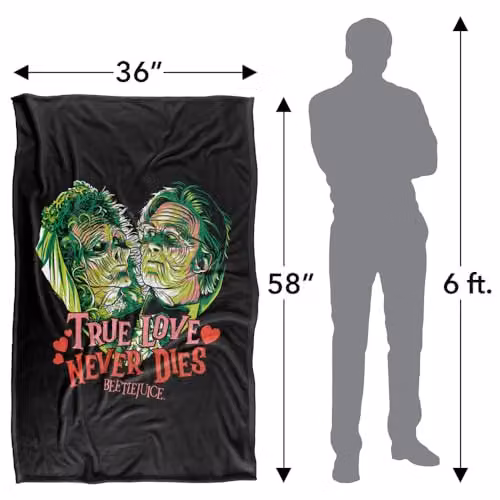 LOGOVISION Beetlejuice True Love Never Dies Super Soft Fleece Throw Blanket, Multicolour, W/D/H: 91 x 147 cm – 4