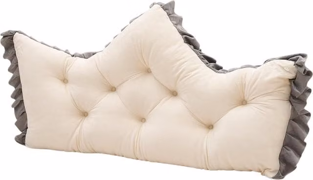 Lifeideas Tufted Crown Headboard Pillow, Pearl White, W: 90 cm, H: 50 cm