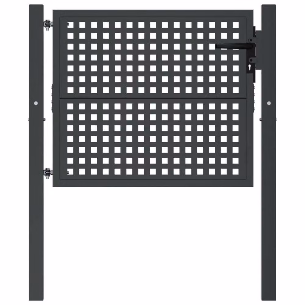 Berkfield Home Steel Garden Gate in Anthracite Grey, W/H: 105 x 125 cm – 3