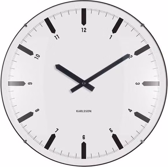 PRESENT TIME Karlsson Round Analog Wall Clock in White – 1