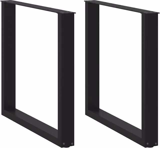 Berkfield Home U-Shaped Steel Coffee Table Legs, Black, H: 72.5 cm, W: 80 cm (Set of 2)