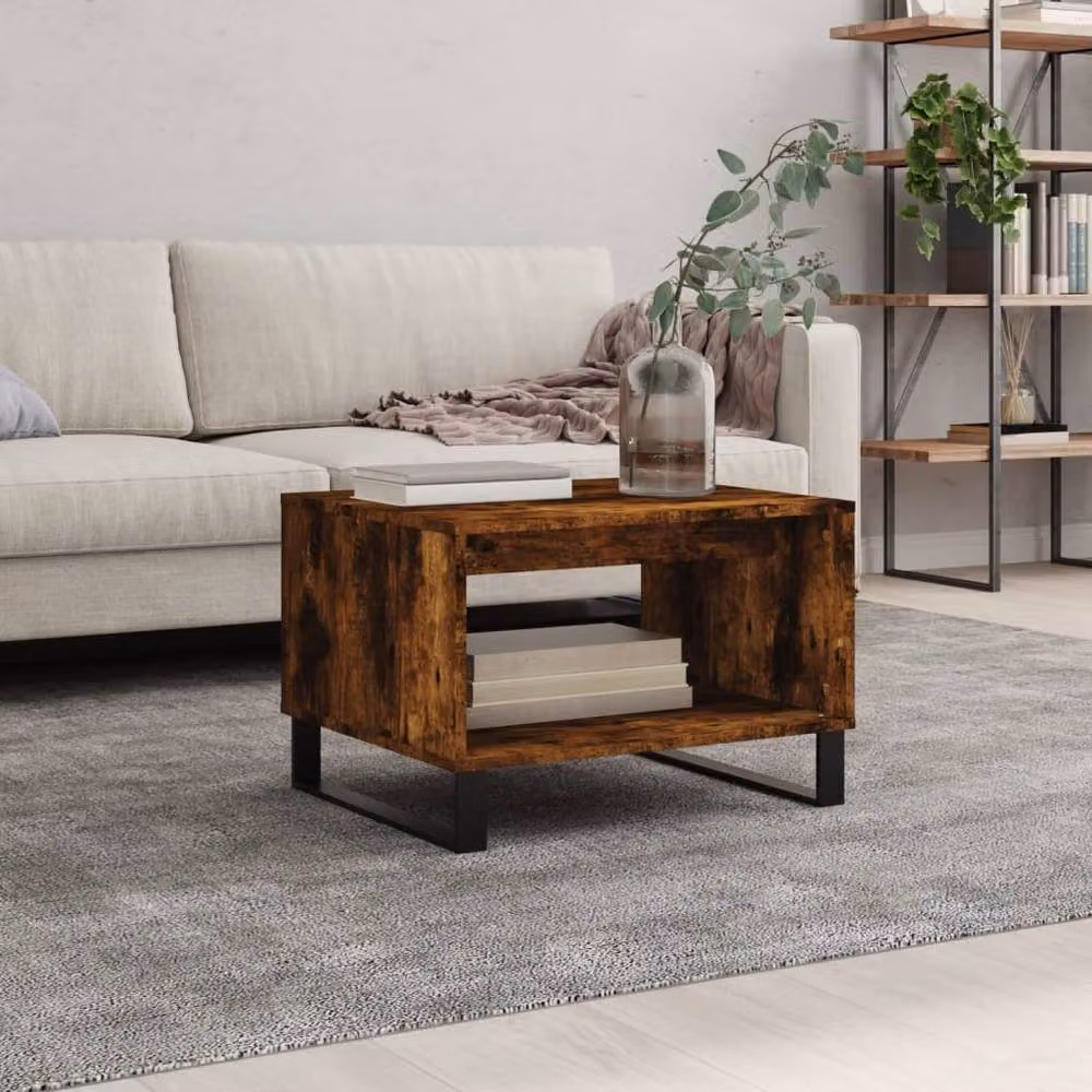 Berkfield Home Decorative Coffee Table in Smoked Oak Brown, W/D/H: 60 x 50 x 40 cm – 2