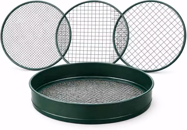 FLAVORA 3-in-1 Steel Garden Soil Sieve in Green – 1
