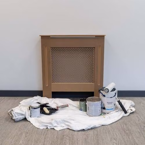 Airwave Diamond Style Small Radiator Cover in Unpainted Brown MDF, W/D/H: 81.5 x 78.0 x 19.0 cm – 2