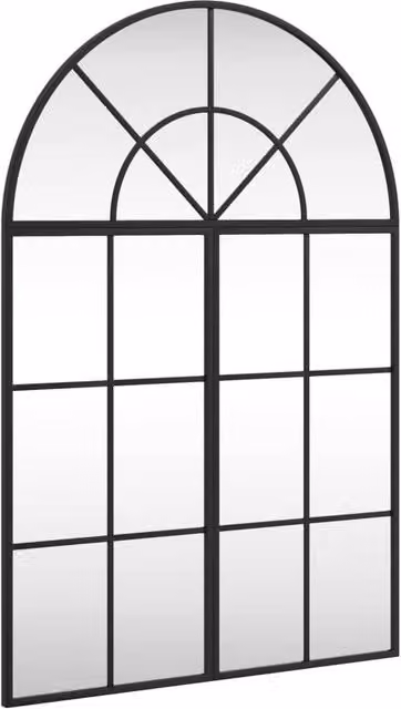 Berkfield Home Minimalist Arch Wall Mirror in Black, W: 60 cm, H: 90 cm – 1