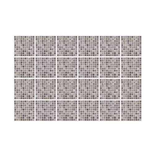 WALPLUS Picasso Grey Marble Look Mosaic Tile Stickers, 24 Pack, 15 x 15 cm – 1