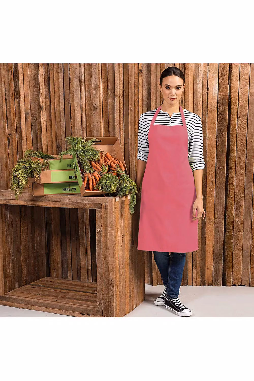 Premier Colours Pink Poly-Cotton Bib Apron for Professionals – 2