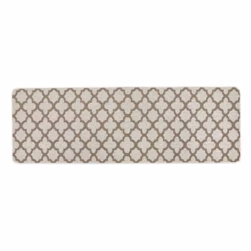 My Mat Moroccan Tile Stone Runner in Silver and Beige, W: 67 cm, L: 200 cm