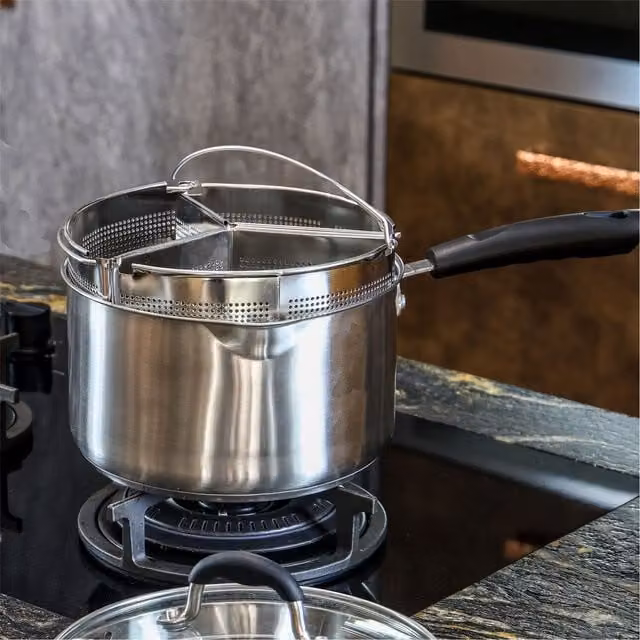 Maison & White Stainless Steel Round Saucepan Dividers, Set of 3, Silver