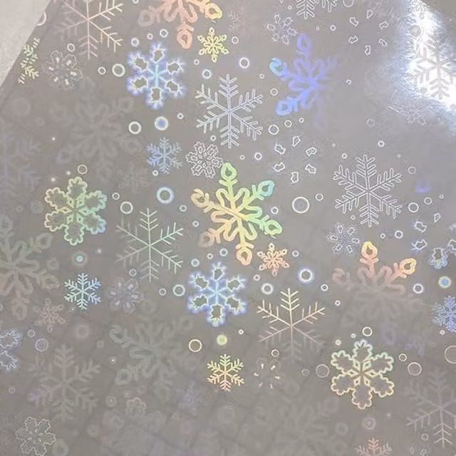 Syntego Pack of 5 Holographic Snowflake Vinyl Overlay Sheets in Multicolour