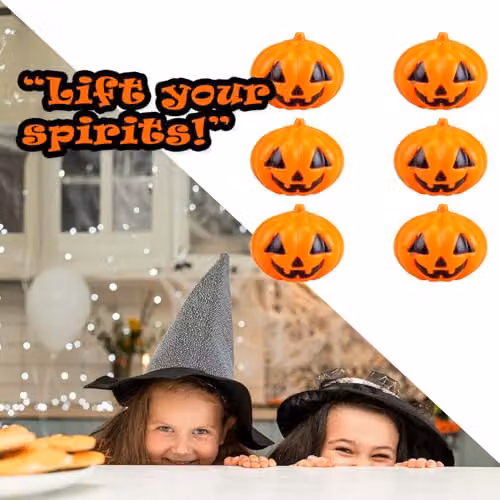 VFM e-Store Set of Six Orange Pumpkin Halloween Tabletop Decorations – 6