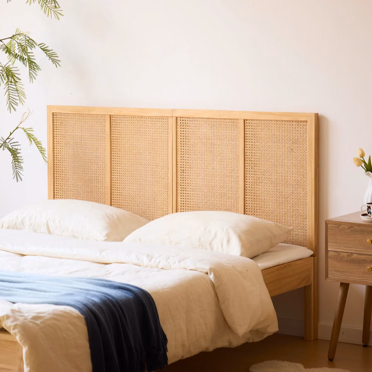 HORSENS Nordlys Scandinavian Solid Wood Headboard in Brown, Width: 160 cm, Height: 108 cm – 2