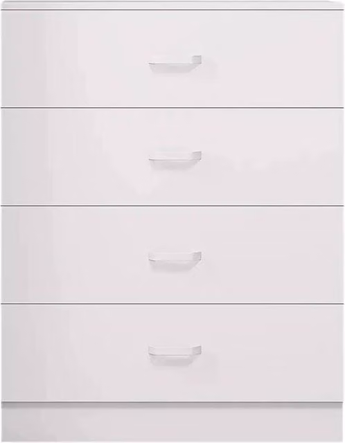 FORGEVIO 4 Drawer Chest of Drawers Sideboard in White with Metal T-Bar Handles – 1