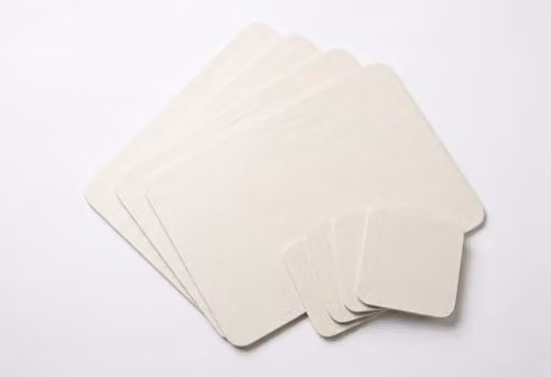 DEENZ Pack of 8 Wood Veneer Placemats and Coasters, Cream, W: 29 cm, D: 21.5 cm – 2