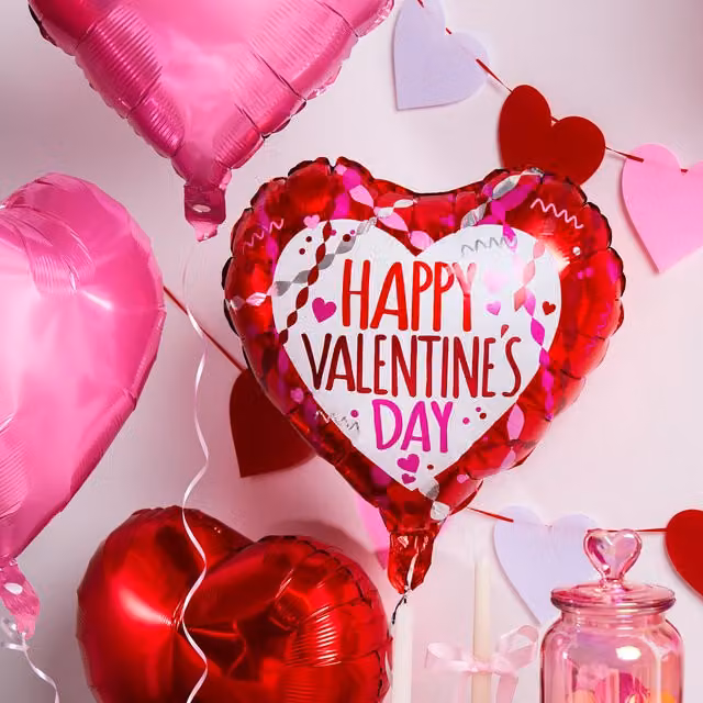 My Party Red Heart Foil Balloon for Valentine's Day, Anniversaries and Weddings