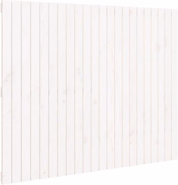 Berkfield Home White Solid Pine Wall Mounted Headboard, W: 140 cm, D: 3 cm, H: 110 cm