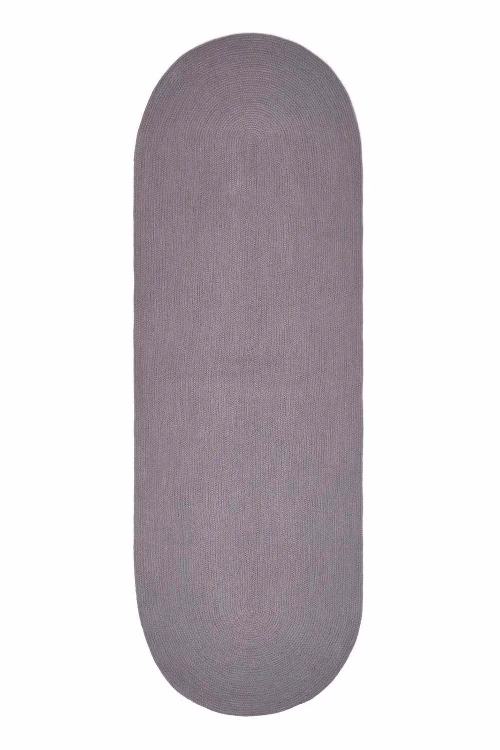Homescapes Handmade Braided Oval Cotton Hallway and Living Room Rug, Grey, W: 66 cm, L: 200 cm – 2