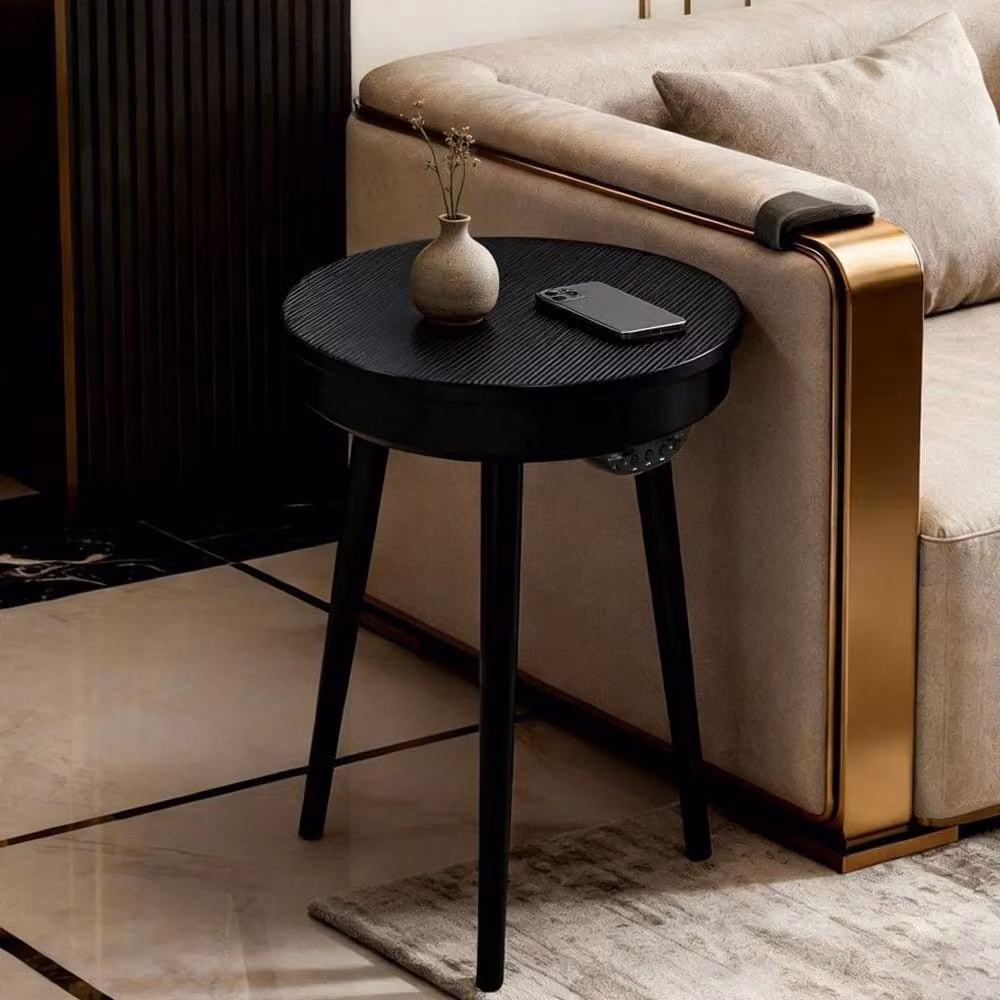 FLAVORA Black Portable Smart Side Table Bluetooth Speaker W/D/H: 100 x 100 x 100 cm – 4